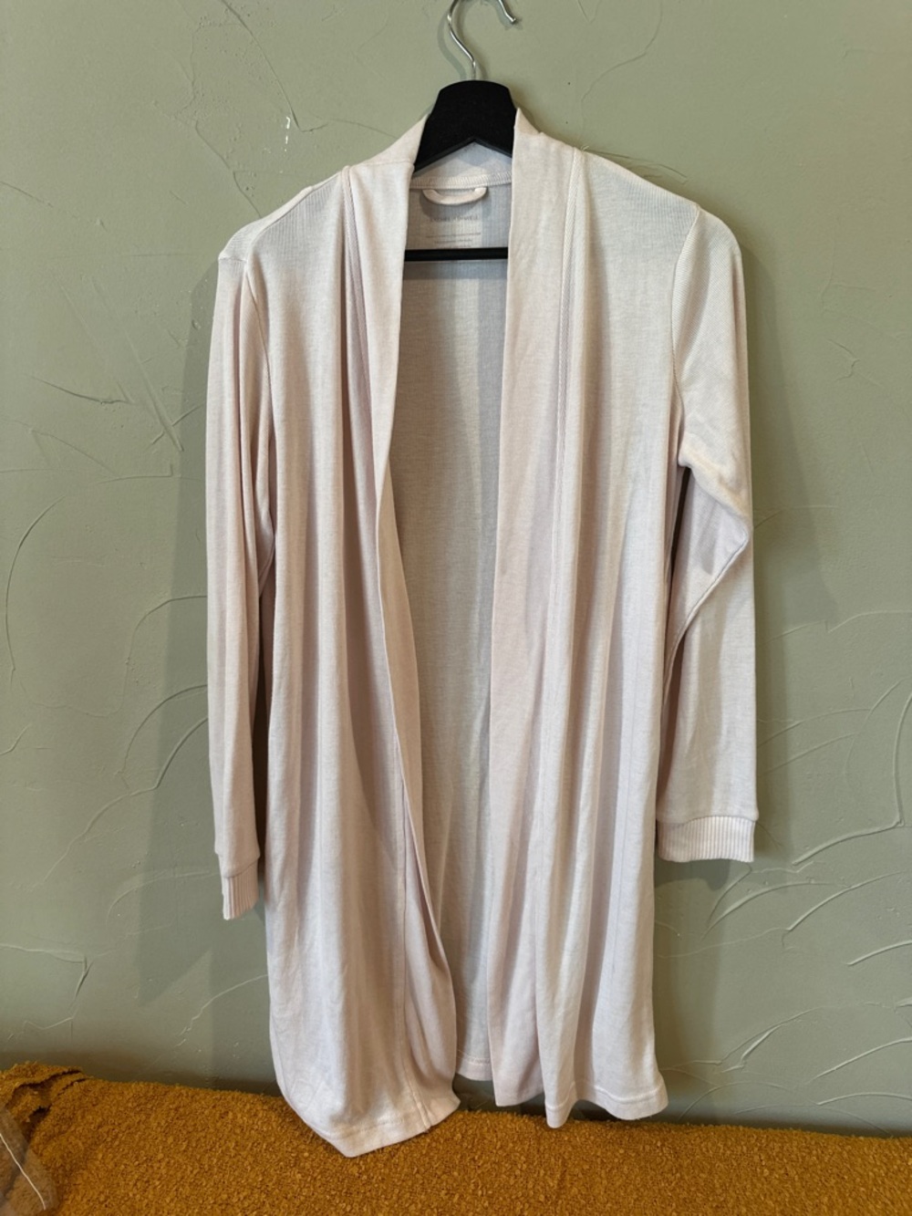 Light Blush Open-Front Draped Cardigan